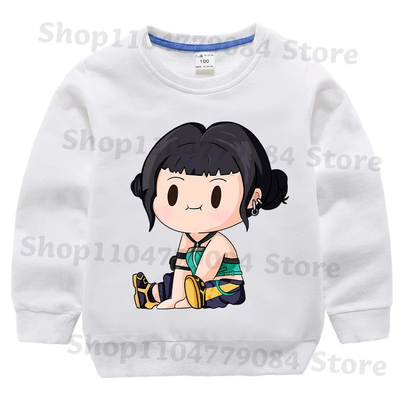 K-pop Demon Hunters Round-Neck Sweatshirt – Cute Anime Cartoon Hoodie for Children, Boys & Girls, Spring & Autumn Sport Fashion