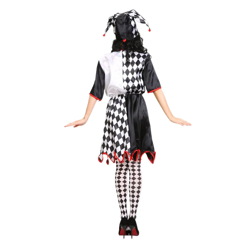 2025 Halloween Adult Cosplay Costume – Funny Clown Outfit with Hat for Men & Women, Carnival Dress-Up Party Set