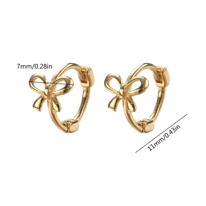 Stylish Bowknot Stud Earrings – Elegant Ear Piercing Jewelry Accessory for Fashion Enthusiasts