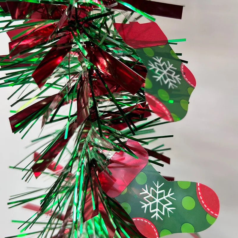 Christmas Tinsel Garland – Shiny Metallic Tree Decoration for Home & Living Room