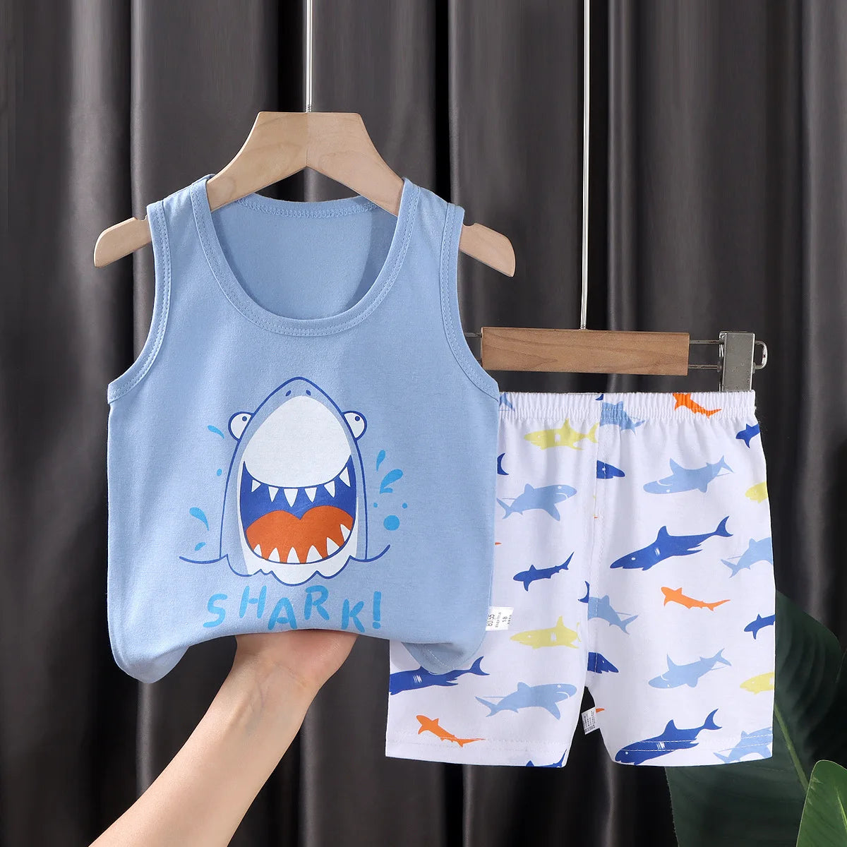 2PCS Children Summer Clothing Set – Cotton Vest & Shorts – Boys & Girls Sleeveless Outfit
