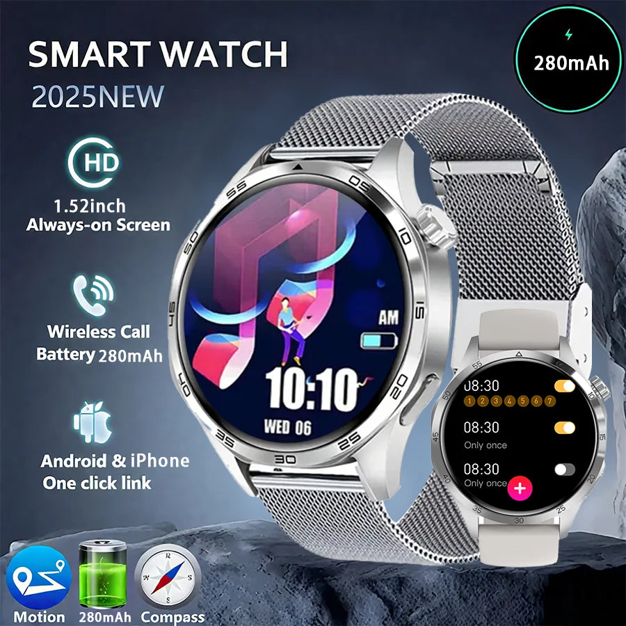Men’s 1.52” HD AMOLED Smart Watch – Fitness Tracker with 110+ Sport Modes, 24/7 Heart Rate & Sleep Monitor, IP68 Waterproof