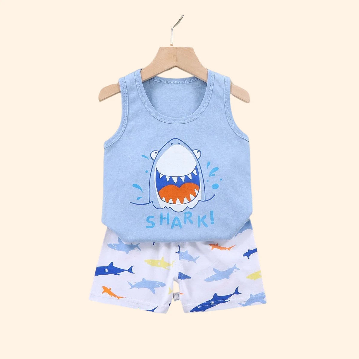 2PCS Children Summer Clothing Set – Cotton Vest & Shorts – Boys & Girls Sleeveless Outfit