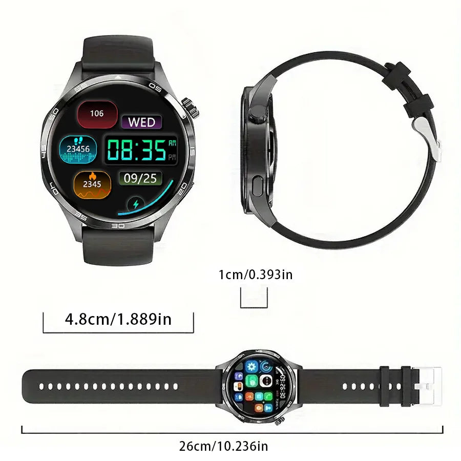 Men’s 1.52” HD AMOLED Smart Watch – Fitness Tracker with 110+ Sport Modes, 24/7 Heart Rate & Sleep Monitor, IP68 Waterproof