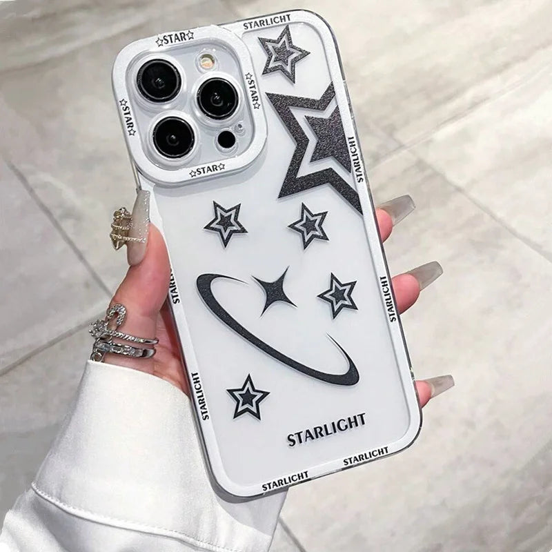 Five-Pointed Star Transparent Phone Case – Soft Cover for Xiaomi Mi 11, 11T, 12, 12T, 13, 13T, 14, Poco X5, F5, X6, M6 Pro (5G & 4G)