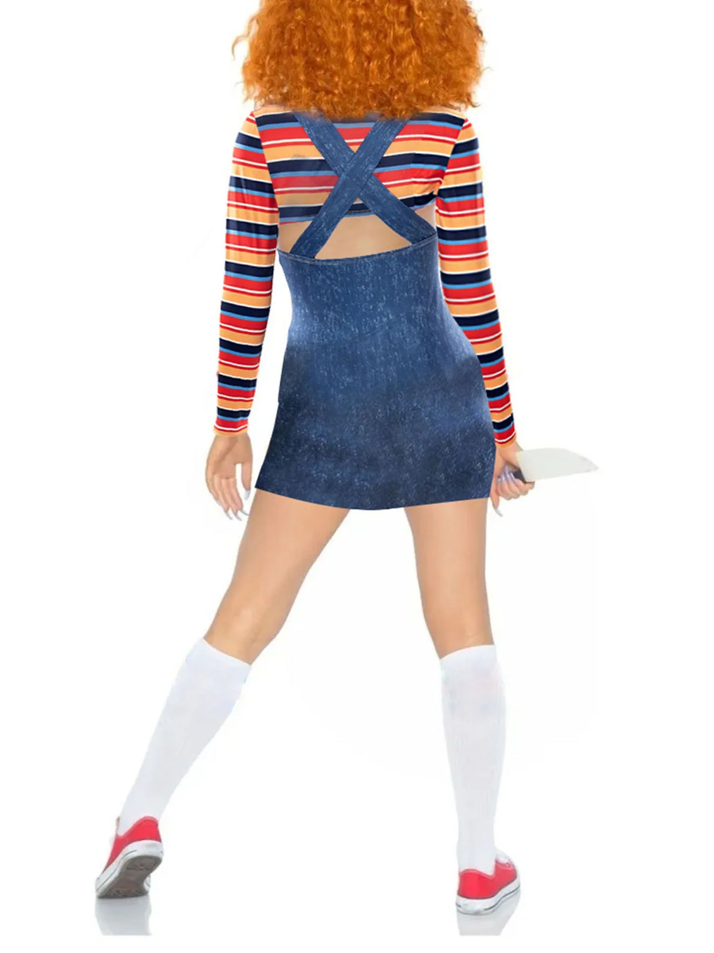 2025 Halloween Women’s Costume – Scary Chucky Doll Bodysuit from Child’s Play Movie Character Set