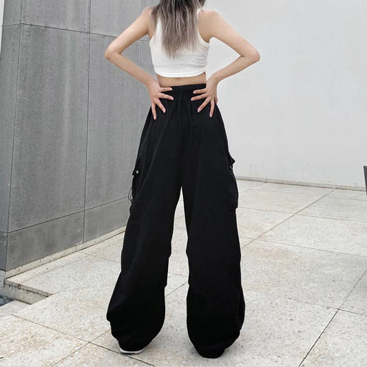 Women’s Casual Joggers Cargo Pants – Low-Waist Drawstring Wide-Leg Baggy Trousers | Y2K Streetwear Oversize Sweatpants