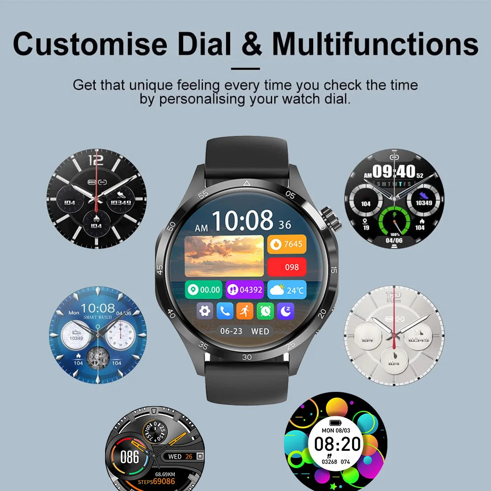 Men’s 1.52” HD AMOLED Smart Watch – Fitness Tracker with 110+ Sport Modes, 24/7 Heart Rate & Sleep Monitor, IP68 Waterproof