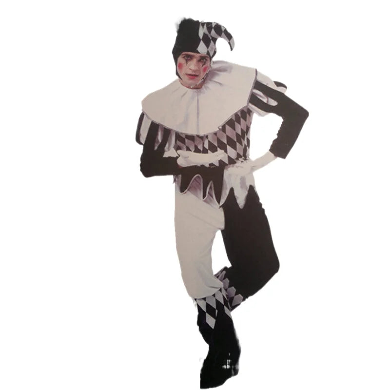 2025 Halloween Adult Cosplay Costume – Funny Clown Outfit with Hat for Men & Women, Carnival Dress-Up Party Set