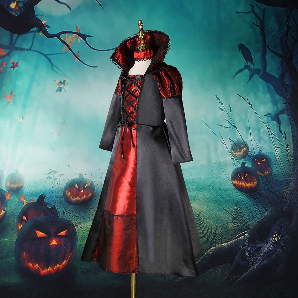 2025 Halloween Fantasy Kids Costume – Ghost Bride, Gothic Cosplay, Red Vampire & Day of the Dead Outfits for Girls