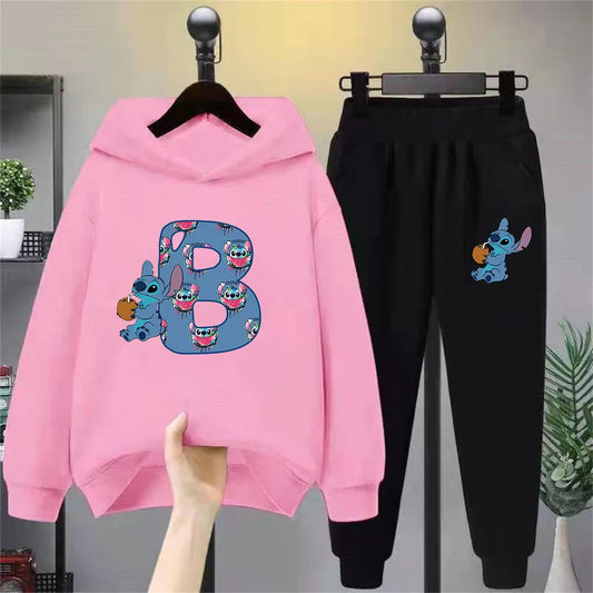 Lilo & Stitch Hoodie Set – Birthday Lucky Letters Children’s Hoodie for Girls & Boys, Harajuku Style Casual Wear