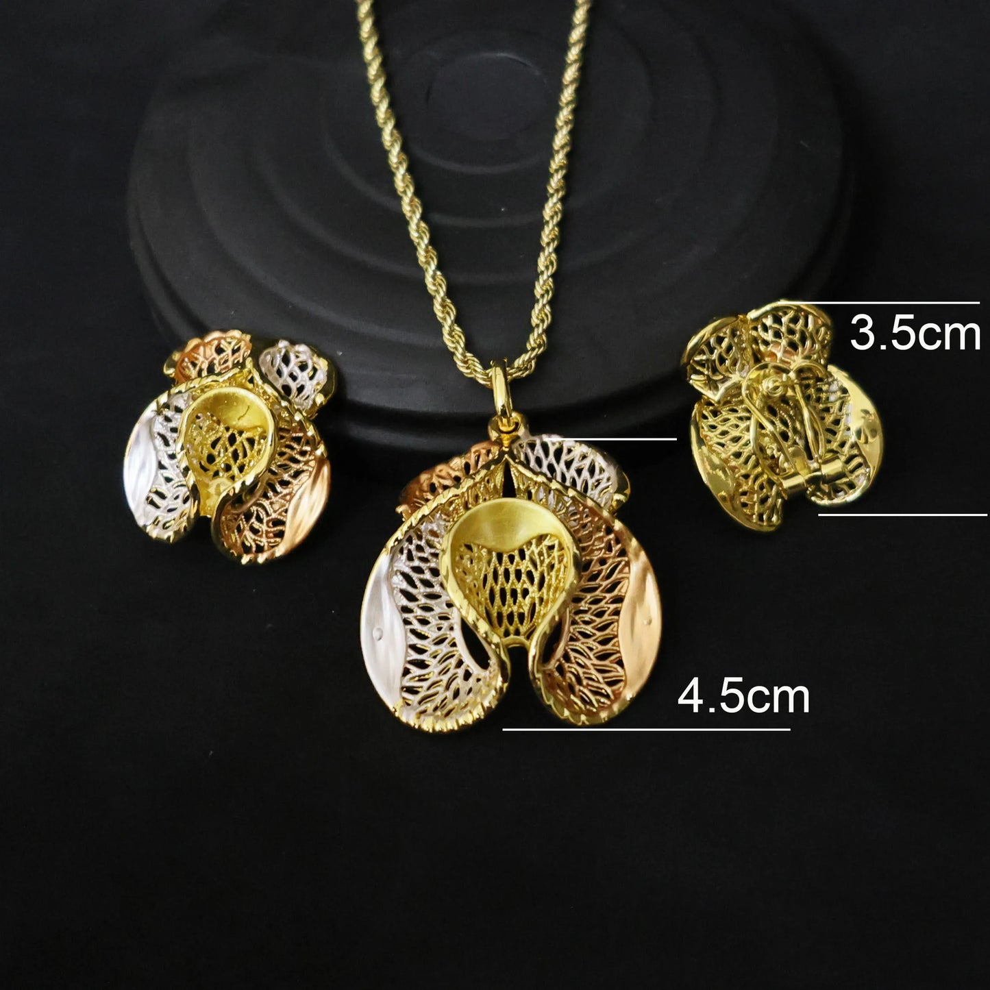 Luxury 18K Gold Plated Jewelry Set for Women – Italian Wedding Necklace, Earrings & Bracelet Bridal Gift Set