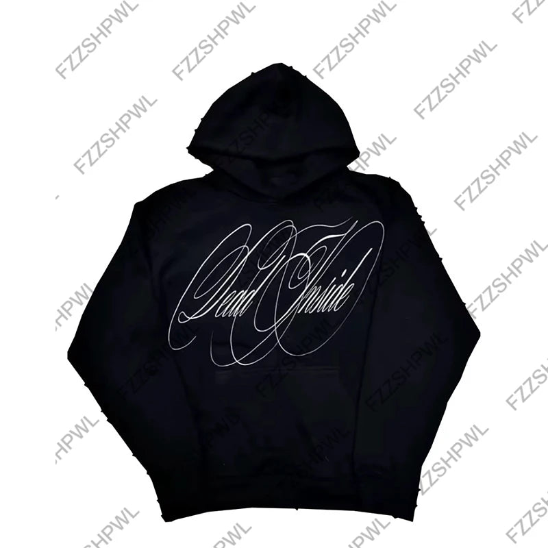Unisex Y2K Oversized Hoodie – Hip Hop Punk Harajuku Letter Print Streetwear Sweatshirt