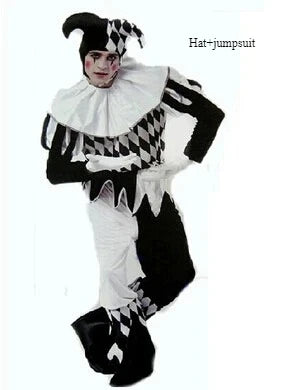 2025 Halloween Adult Cosplay Costume – Funny Clown Outfit with Hat for Men & Women, Carnival Dress-Up Party Set