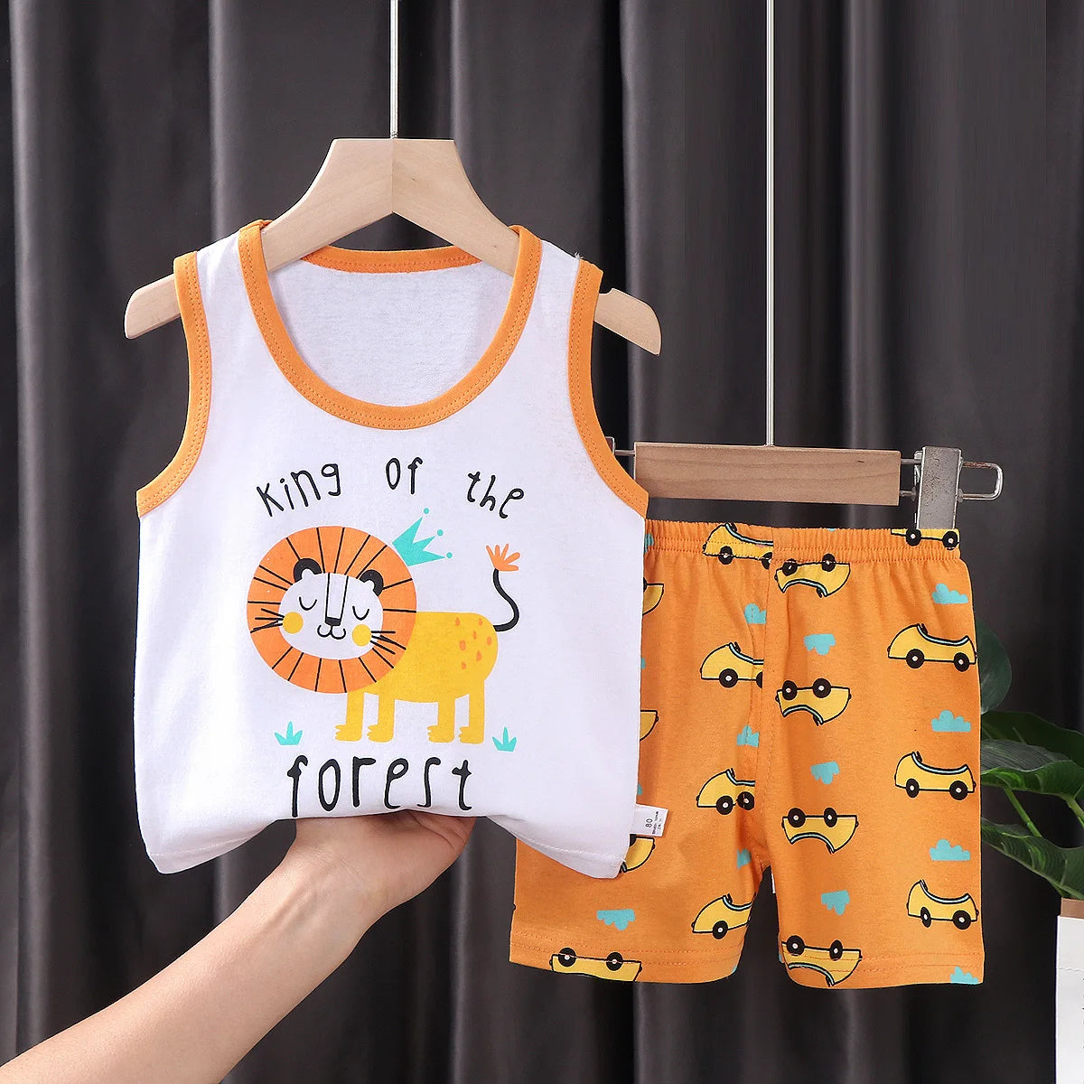 2PCS Children Summer Clothing Set – Cotton Vest & Shorts – Boys & Girls Sleeveless Outfit