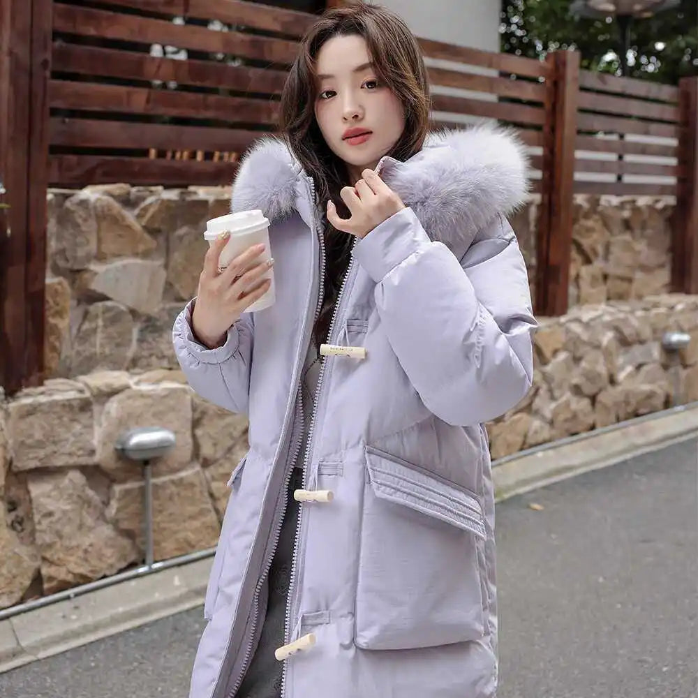 Winter Women’s Hooded Down Parka – Windproof Warm White Duck Down Commuter Jacket