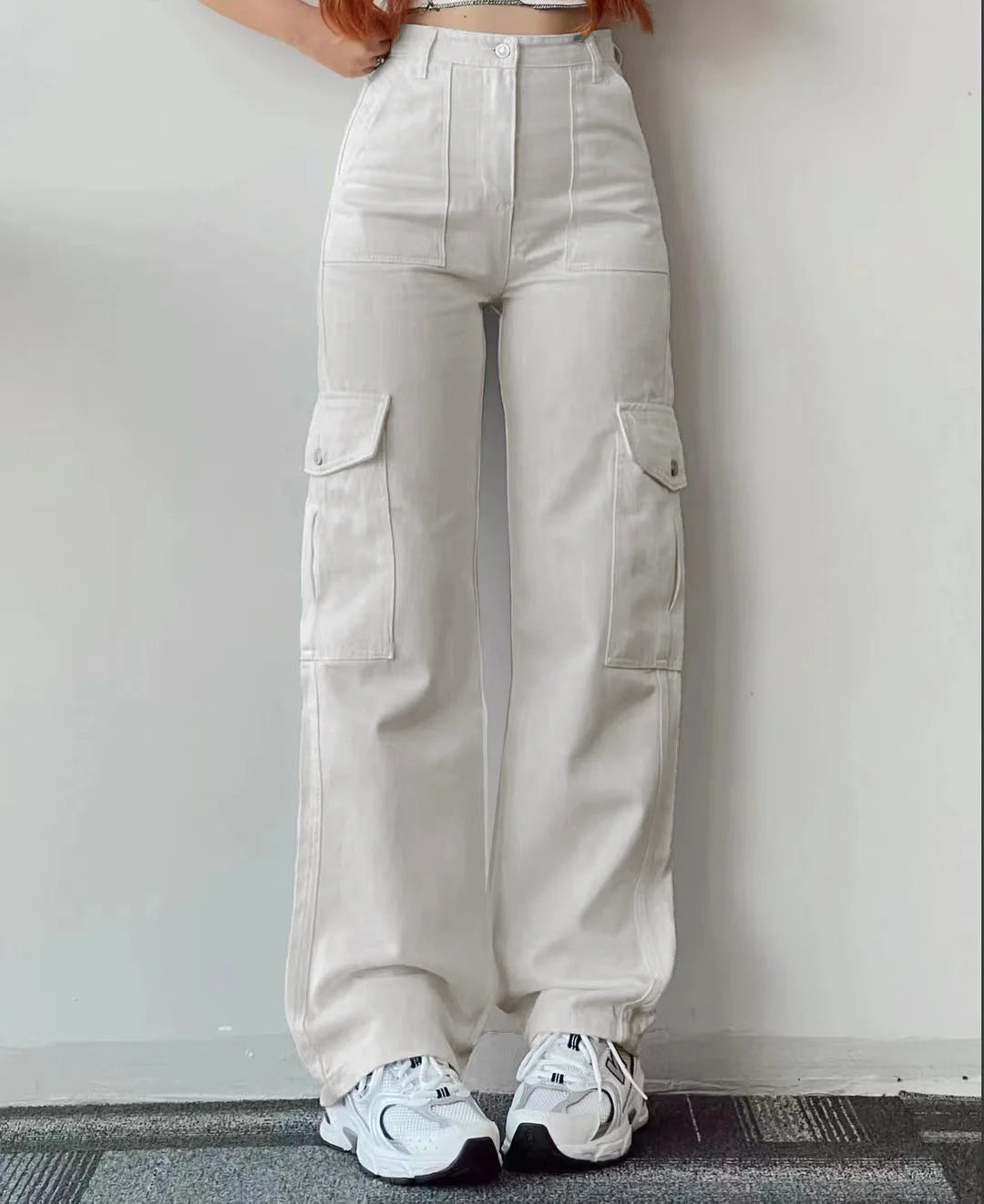 Women’s Versatile Mid-Rise Workwear Pants – Long Fitted Waist with 3D Pockets | Casual & Office Ready