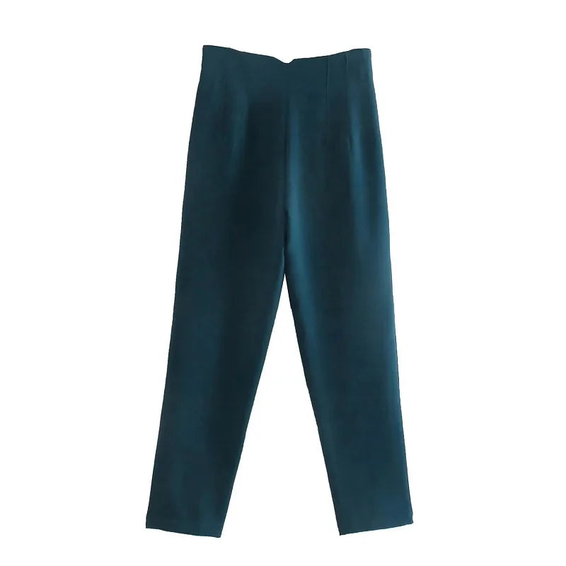 MUJER High-Waist Office Pants – Women’s Formal Pencil Trousers in Black, Pink & White