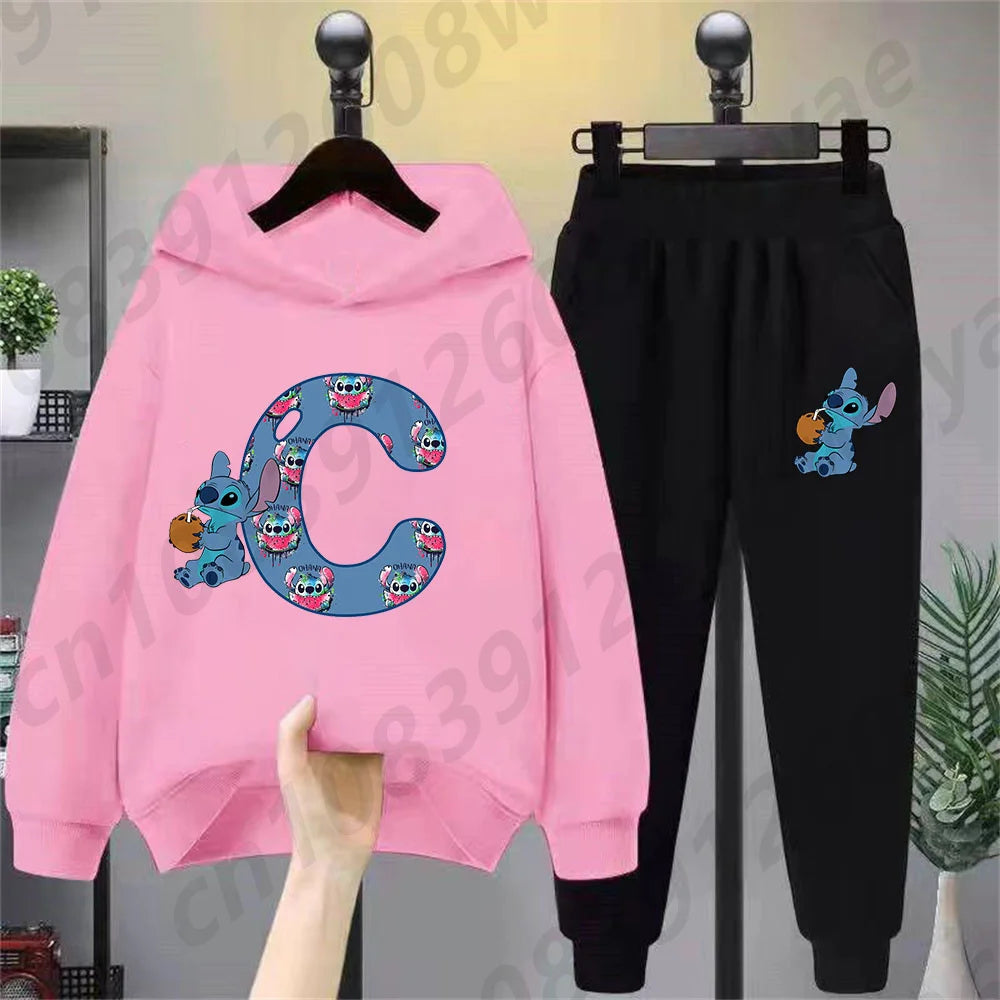 Lilo & Stitch Hoodie Set – Birthday Lucky Letters Children’s Hoodie for Girls & Boys, Harajuku Style Casual Wear