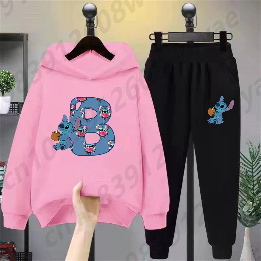Lilo & Stitch Hoodie Set – Birthday Lucky Letters Children’s Hoodie for Girls & Boys, Harajuku Style Casual Wear