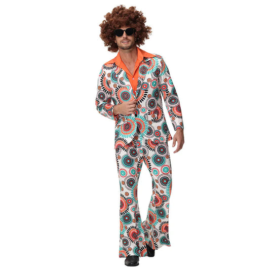Couples Disco & Hippie Costume Set – 70s/80s Retro Rock Party Outfits for Men and Women, Festival Dance Wearhalloween costume, disco costume, hippie outfit, retro costume