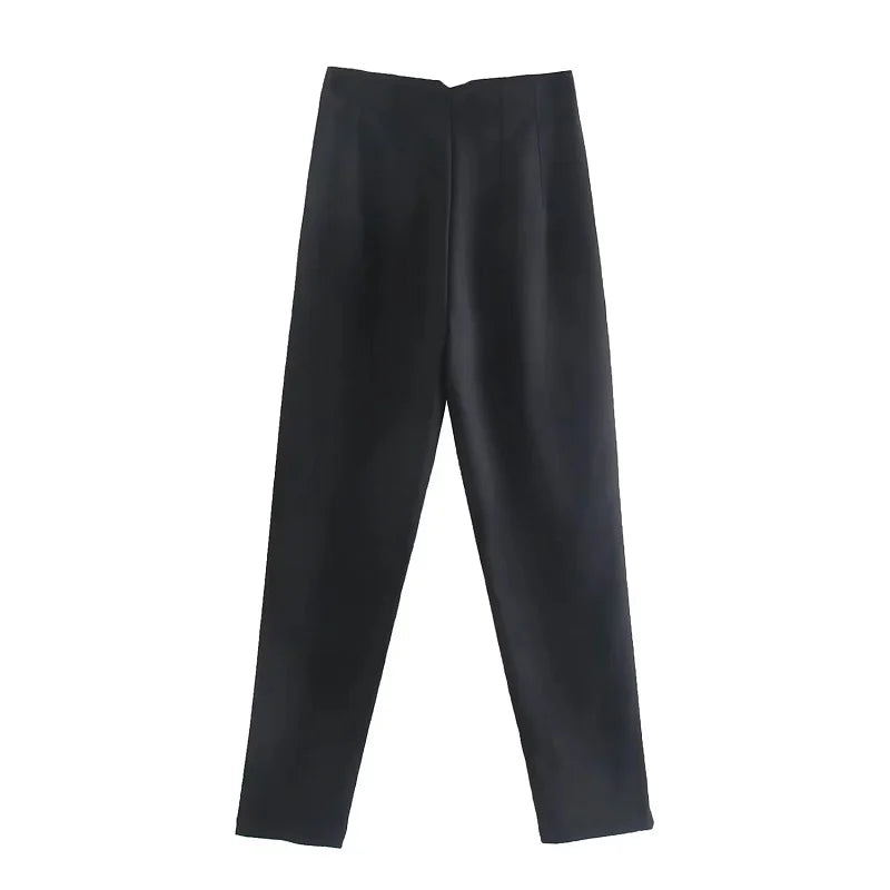 MUJER High-Waist Office Pants – Women’s Formal Pencil Trousers in Black, Pink & White