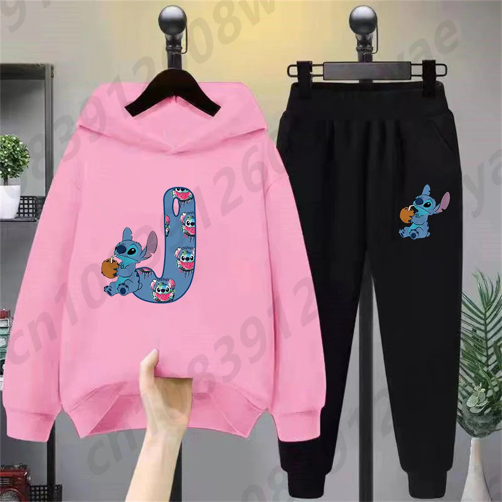 Lilo & Stitch Hoodie Set – Birthday Lucky Letters Children’s Hoodie for Girls & Boys, Harajuku Style Casual Wear