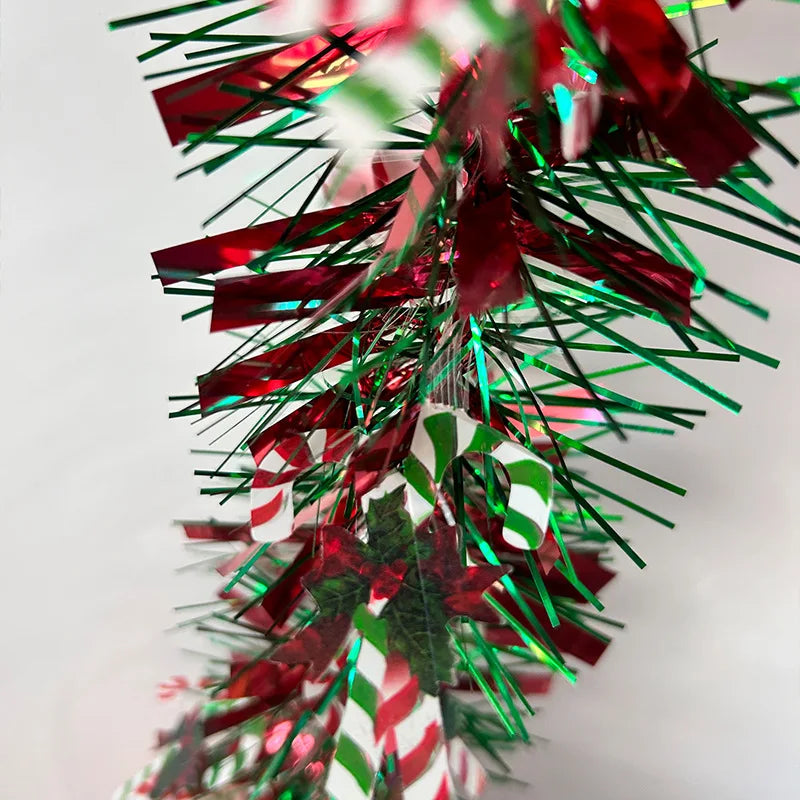 Christmas Tinsel Garland – Shiny Metallic Tree Decoration for Home & Living Room