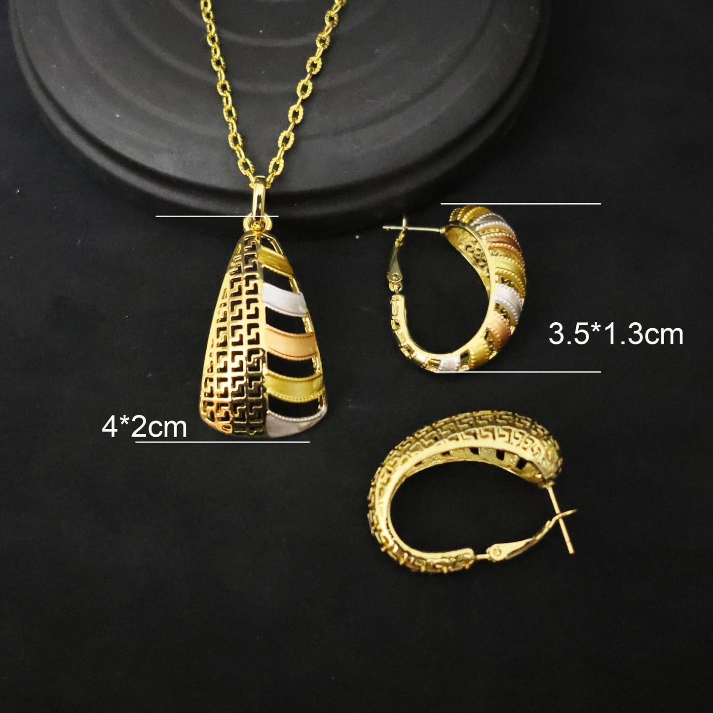 Luxury 18K Gold Plated Jewelry Set for Women – Italian Wedding Necklace, Earrings & Bracelet Bridal Gift Set