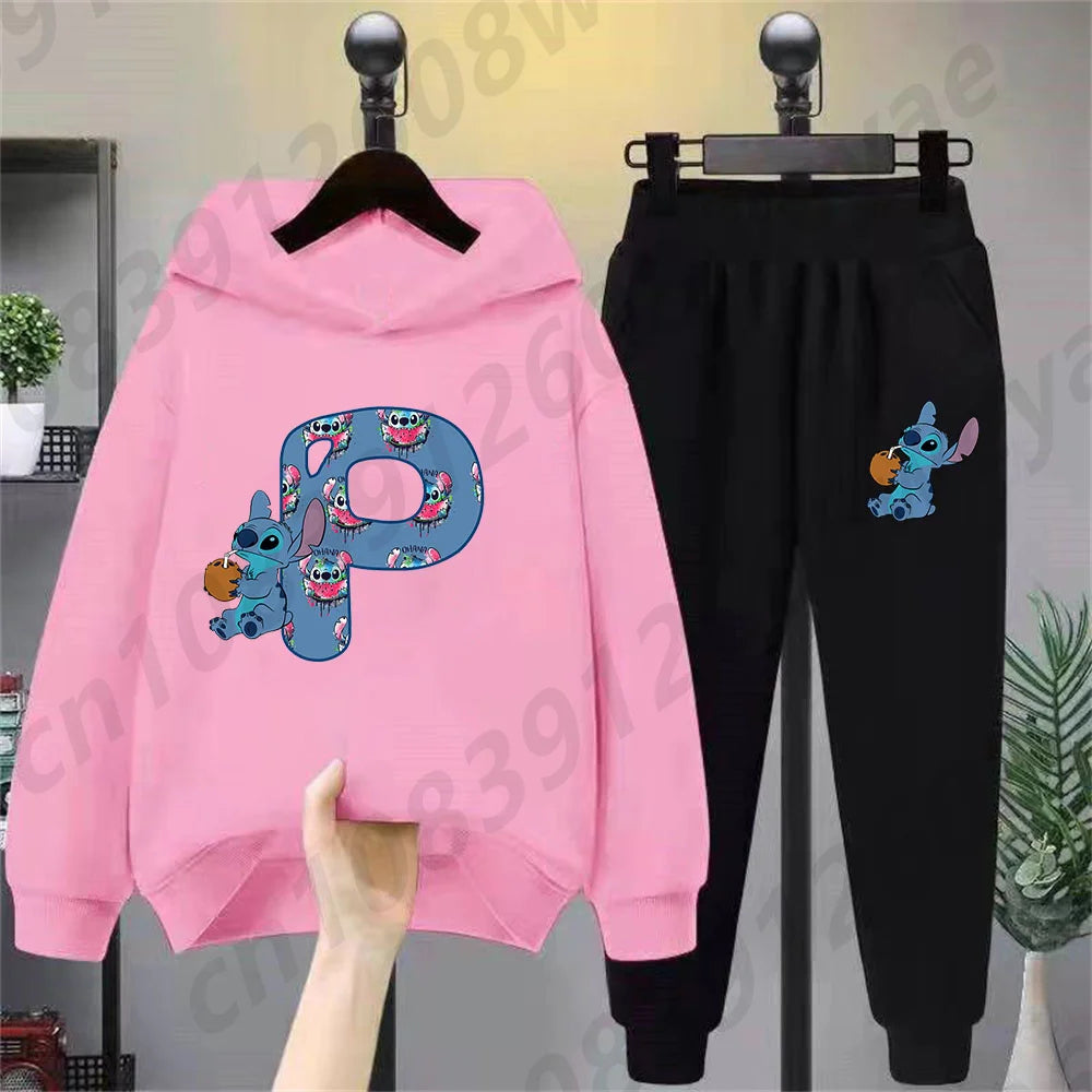 Lilo & Stitch Hoodie Set – Birthday Lucky Letters Children’s Hoodie for Girls & Boys, Harajuku Style Casual Wear
