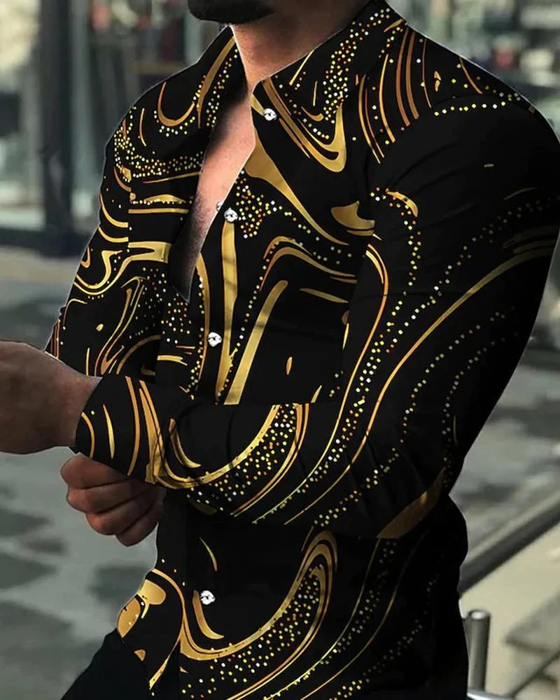 Fashion Men’s Designer Starry Sky Luxury Shirt