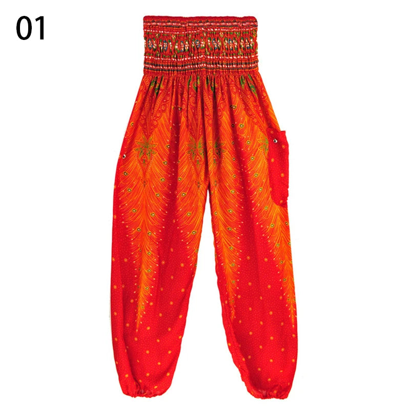 Women’s Thai Harem Pants – High Waist Baggy Yoga Bloomers | Summer Beach Wide-Leg Lantern Trousers