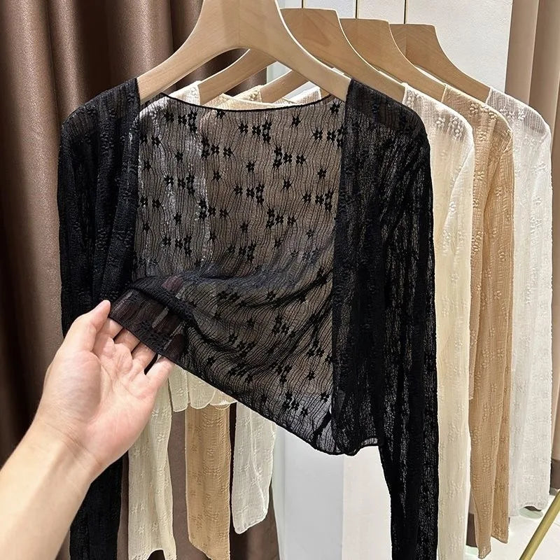 Women’s Fashion Shiny Cardigan – Summer Cozy Shrug | Youthful, Breathable, Casual Streetwear 2025