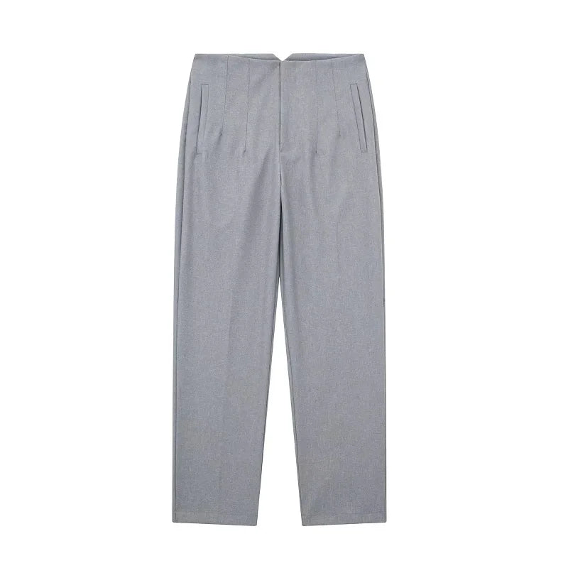MUJER High-Waist Office Pants – Women’s Formal Pencil Trousers in Black, Pink & White