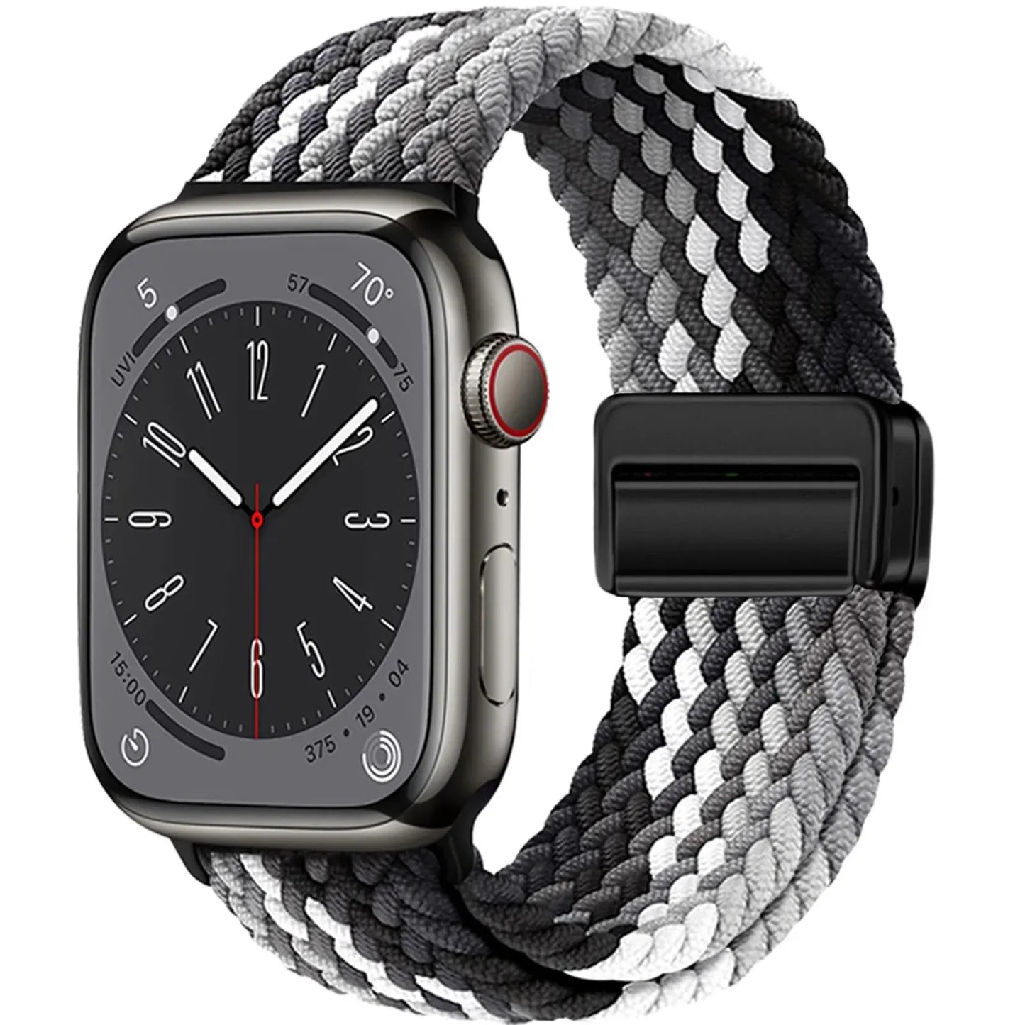 Nylon Braided Magnetic Strap for Apple Watch – Compatible with 40mm, 41mm, 44mm, 45mm, 49mm (Series SE, 3, 5–9, Ultra2)