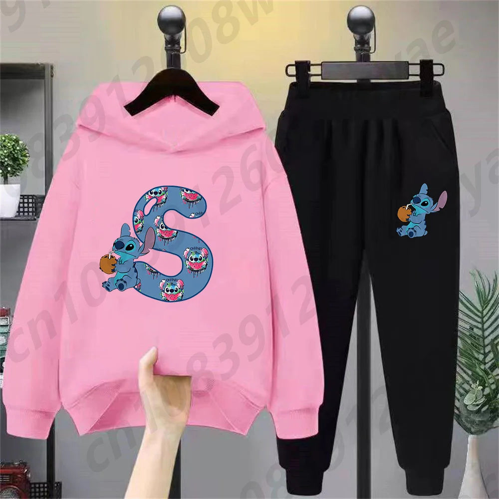 Lilo & Stitch Hoodie Set – Birthday Lucky Letters Children’s Hoodie for Girls & Boys, Harajuku Style Casual Wear