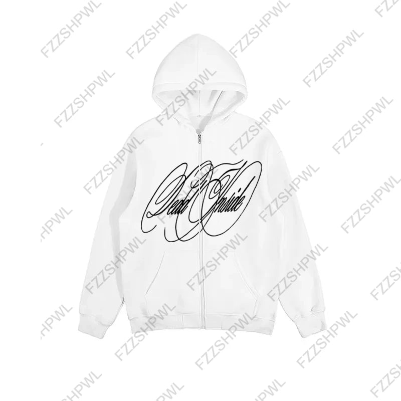 Unisex Y2K Oversized Hoodie – Hip Hop Punk Harajuku Letter Print Streetwear Sweatshirt