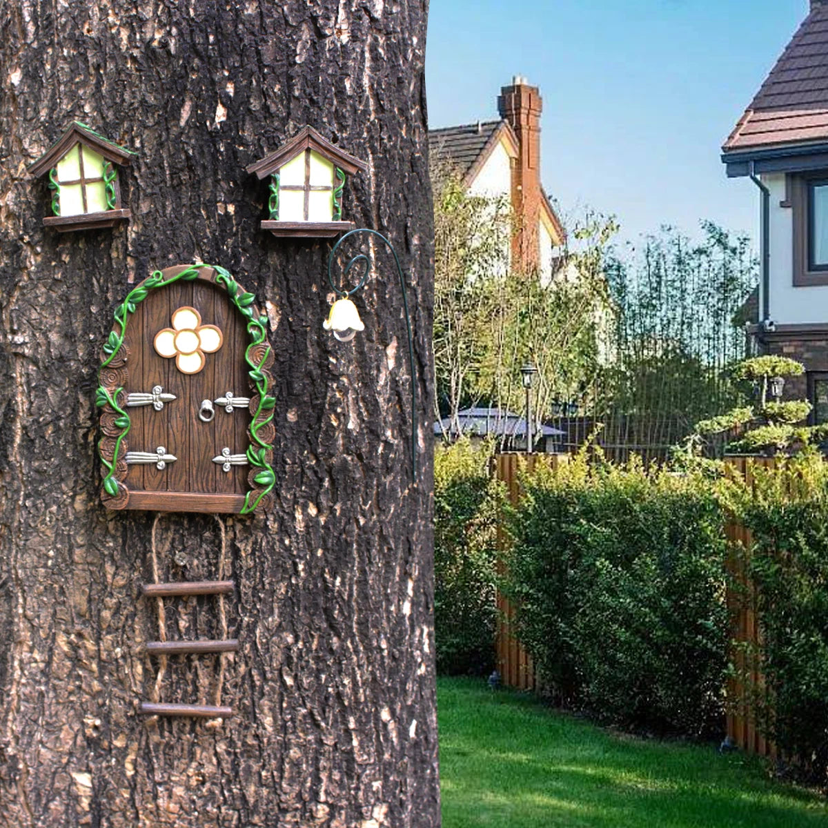 Mini Fairy Tale Door Garden Set – Outdoor Decorative Pendants & Statue Stake for Patio or Yard Decor