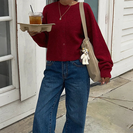 Women’s Long-Sleeved Wool Vest – Casual Simple Style for Autumn & Winter 2025