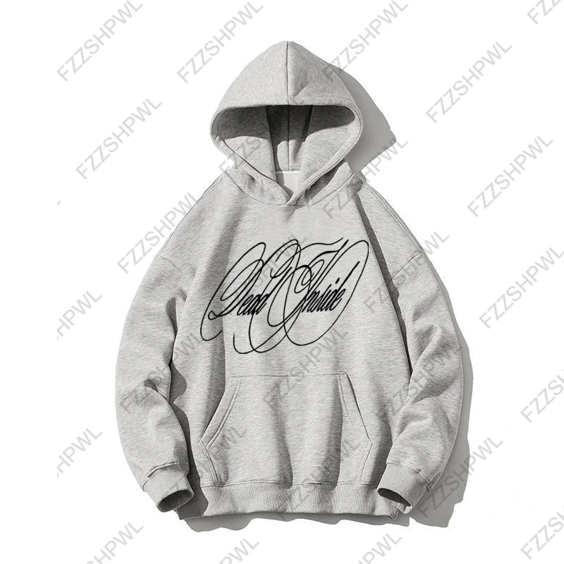 Unisex Y2K Oversized Hoodie – Hip Hop Punk Harajuku Letter Print Streetwear Sweatshirt