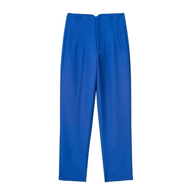 MUJER High-Waist Office Pants – Women’s Formal Pencil Trousers in Black, Pink & White