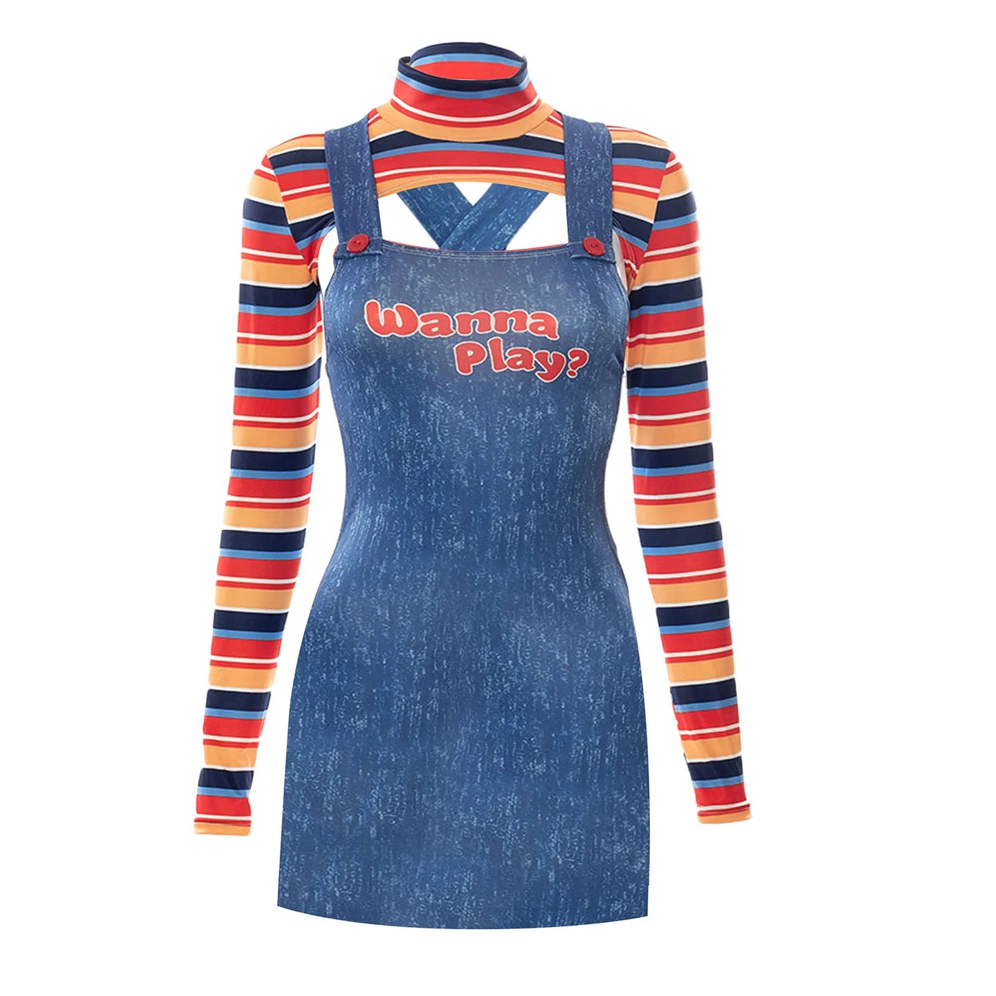 2025 Halloween Women’s Costume – Scary Chucky Doll Bodysuit from Child’s Play Movie Character Set