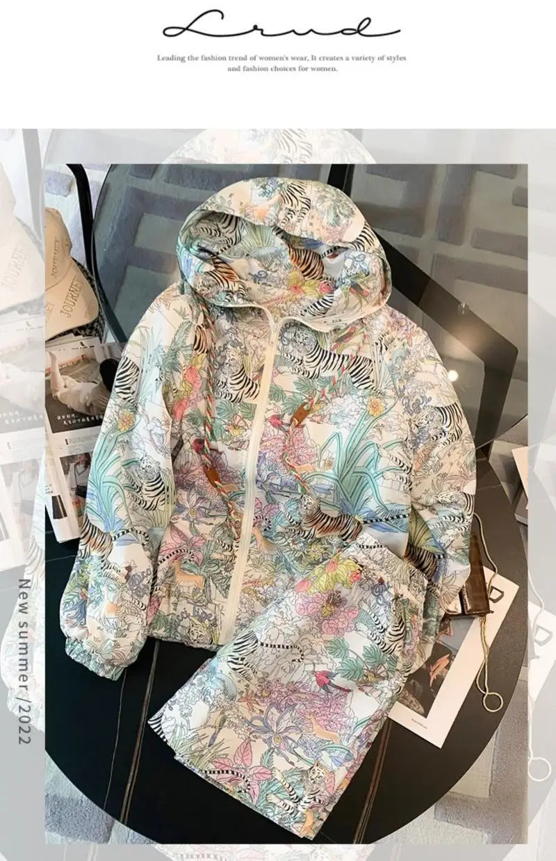 Summer Casual Women’s Sports Suit – Lightweight Sun Protection Jacket & Loose Shorts Two-Piece Set