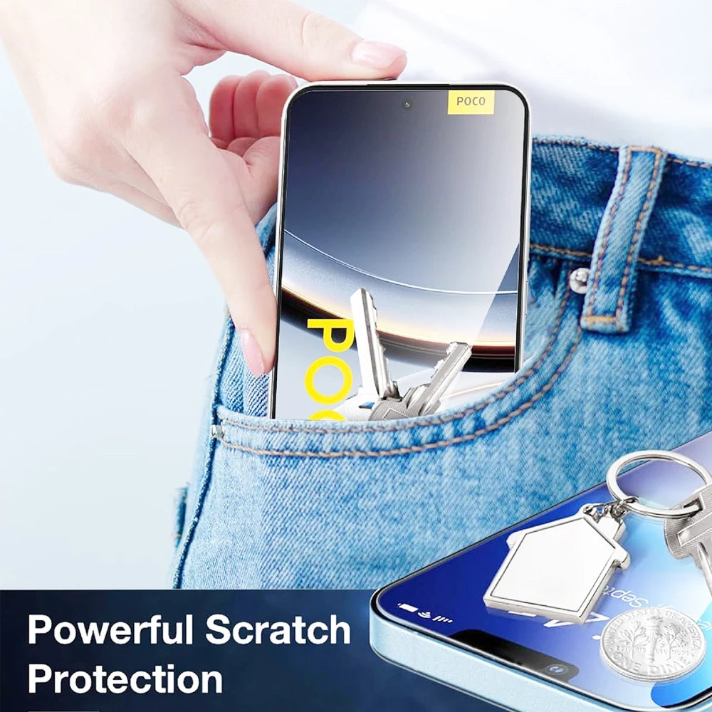 2pc Crystal Clear Tempered Glass Screen Protector For Xiaomi POCO F7 Full Cover Anti Shatter Protective Glass