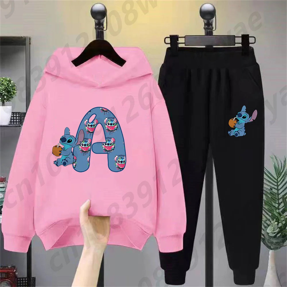 Lilo & Stitch Hoodie Set – Birthday Lucky Letters Children’s Hoodie for Girls & Boys, Harajuku Style Casual Wear