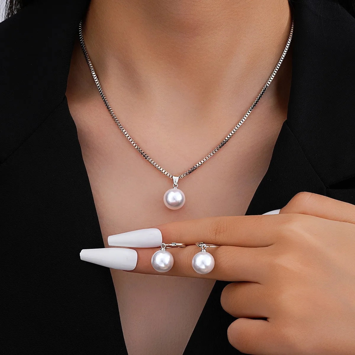 Elegant Rhinestone Necklace & Earrings Set – Bridal Wedding Jewelry Accessories for Women