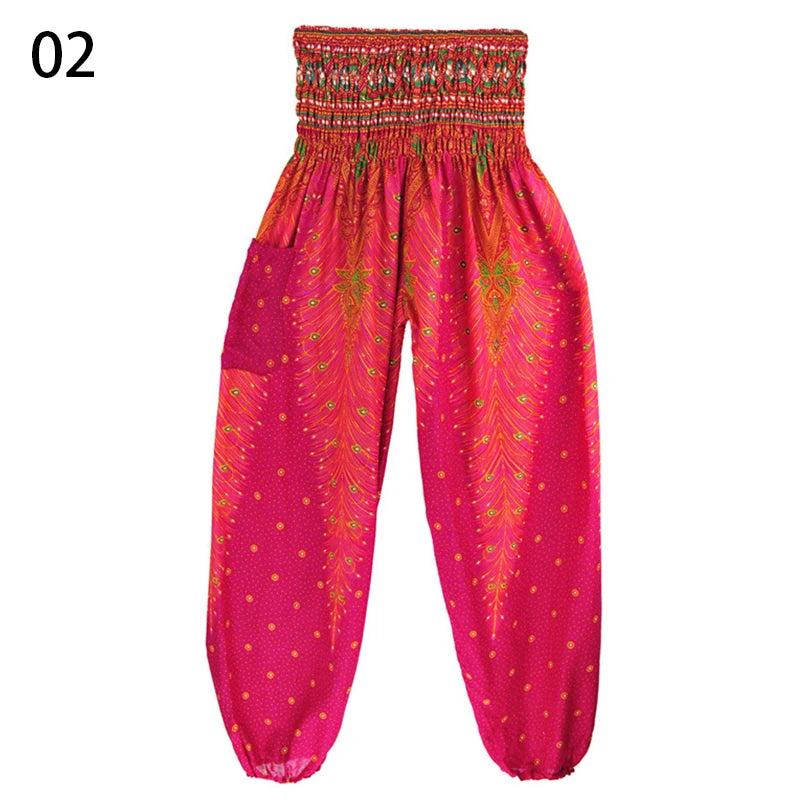 Women’s Thai Harem Pants – High Waist Baggy Yoga Bloomers | Summer Beach Wide-Leg Lantern Trousers