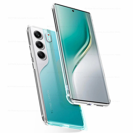 Clear Shockproof Soft Silicone Case for Tecno Camon 40 / 40 Pro (4G & 5G, 6.78") – Protective Back Cover Fundas