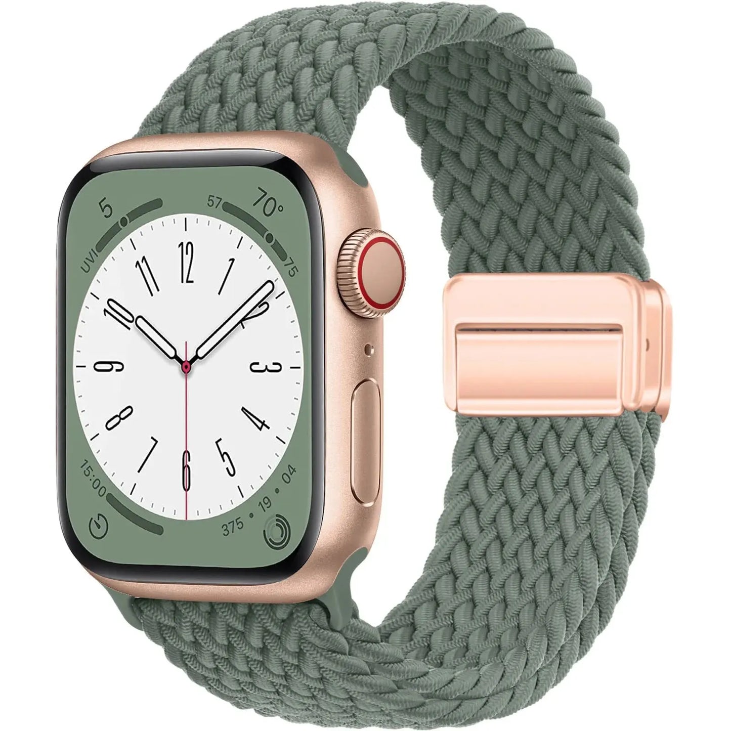 Nylon Braided Magnetic Strap for Apple Watch – Compatible with 40mm, 41mm, 44mm, 45mm, 49mm (Series SE, 3, 5–9, Ultra2)