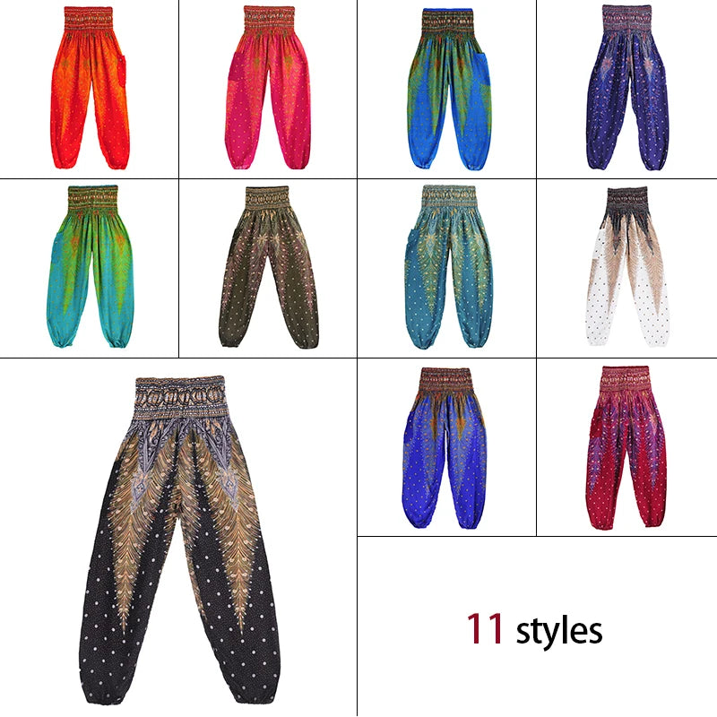 Women’s Thai Harem Pants – High Waist Baggy Yoga Bloomers | Summer Beach Wide-Leg Lantern Trousers